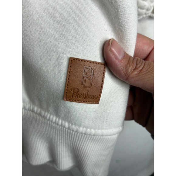 Pressbox Washington Huskies Roxbury Quilted Sweatshirt White Womens S 65H19TF1 - Picture 2 of 14